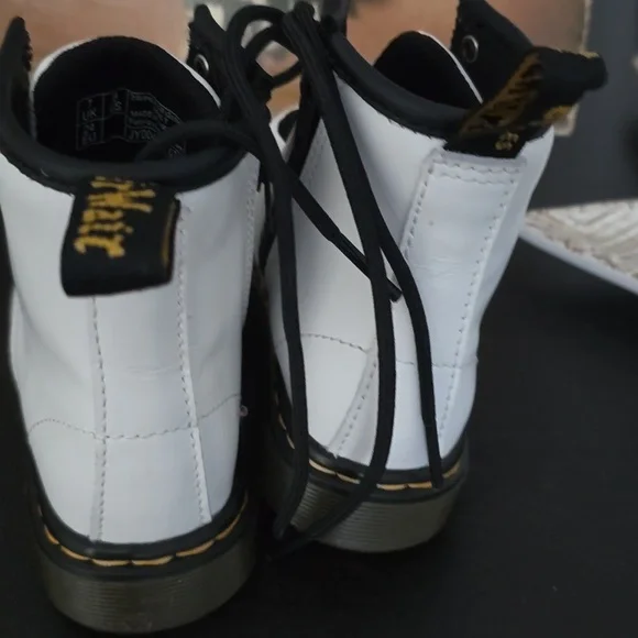 Dr. Martens White and Black Lace-Up Boots #6 - Picture 3 of 4